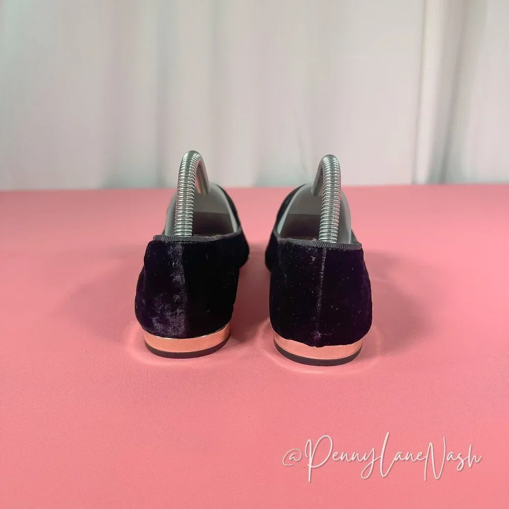 Aldo Danilova Velvet Flat Shoes Size 7.5 Black - Picture 4 of 8